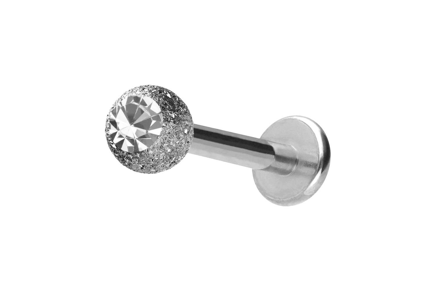Chirurgenstahl Labret Piercing DIAMANTOPTIK + KRISTALL